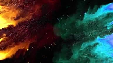红蓝撞色炫酷火焰背景视频的预览图